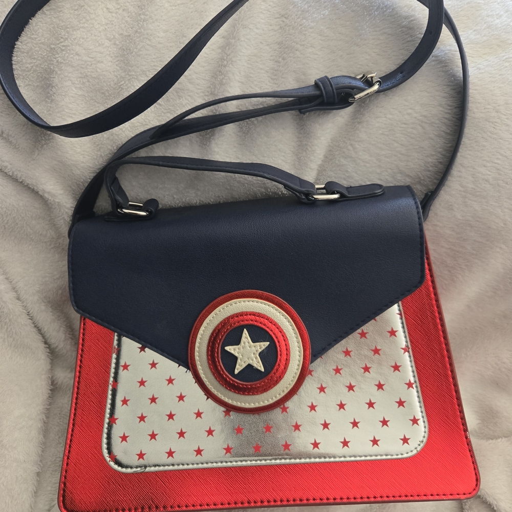Stylish Navy and Red Star Crossbody Bag